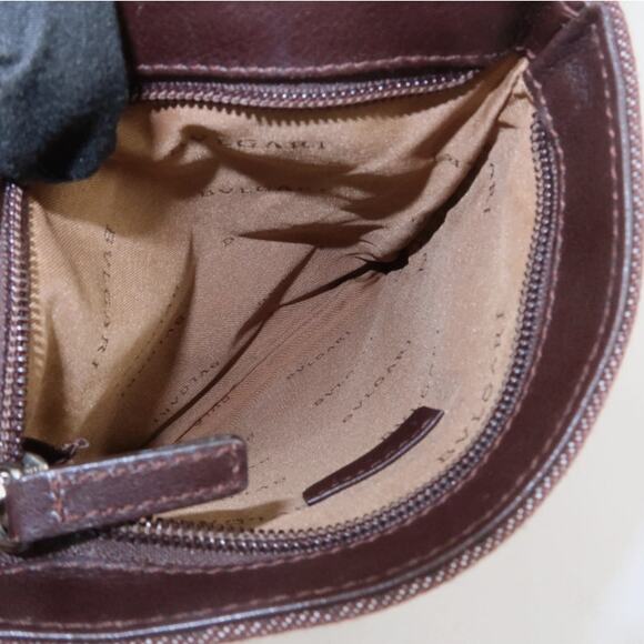 💎✨Authentic✨💎BVLGARI Logo Mania Canvas Leather Crossbody Bag - Picture 13 of 16